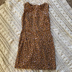 Yellow cheetah/leopard print sleeveless dress
